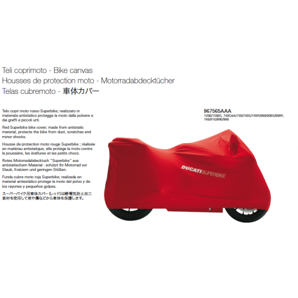 Genuine DUCATI SUPERBIKE Garage Dust Cover OEM 967565AAA